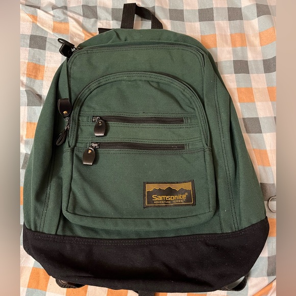 Samsonite Vintage Backpack Forest Green - Picture 1 of 7